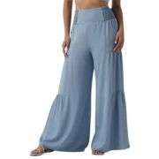 High Waist Smocked Wide Leg Draped Jeans