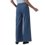 High Waist Button Detail Wide Leg Jeans