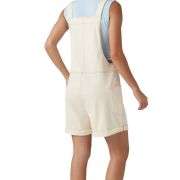 V-Neck Rolled Hem Denim Short Overalls with Pockets