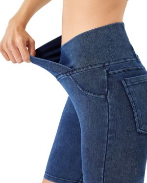 Crossover High Waist Stretch Denim Casual Skinny Shorts