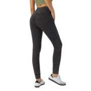 High Rise Drawstring Washed Denim Jogger Jeans