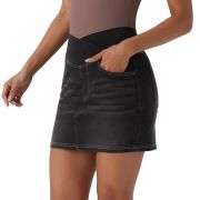 High Waist Stretch Denim Mini Skirt