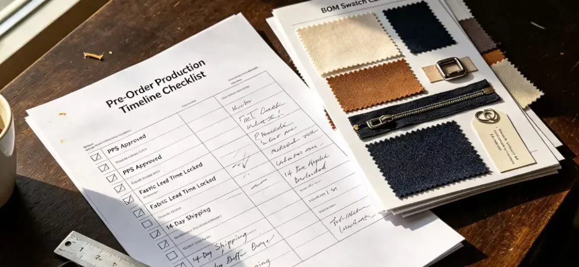 Fabric lead time and raw material planning for apparel pre-orders