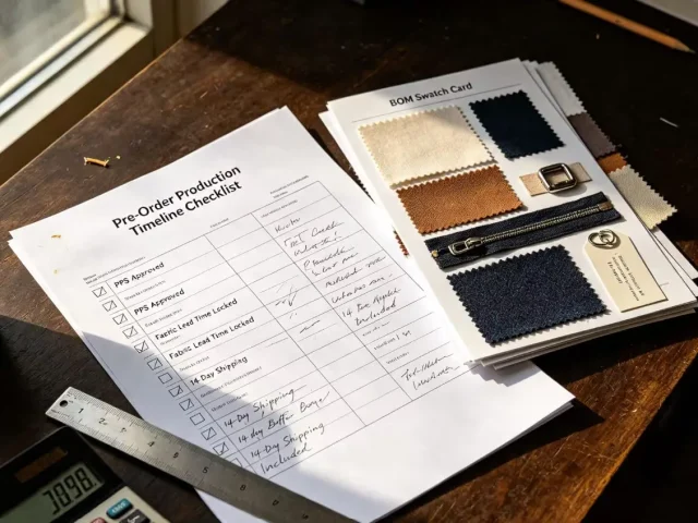 Fabric lead time and raw material planning for apparel pre-orders