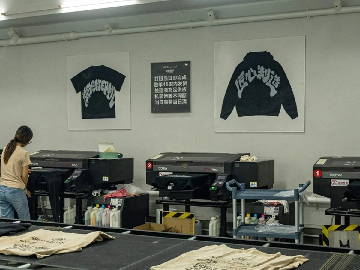 Sample printing room for OEM garment development at New Asia Garment