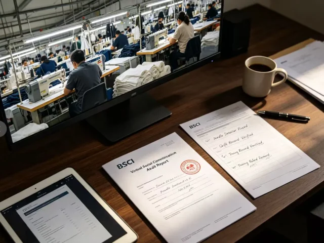 Virtual factory audit at Newasia Garment showcasing OEM & ODM apparel manufacturing capabilities, quality control, and transparent production process