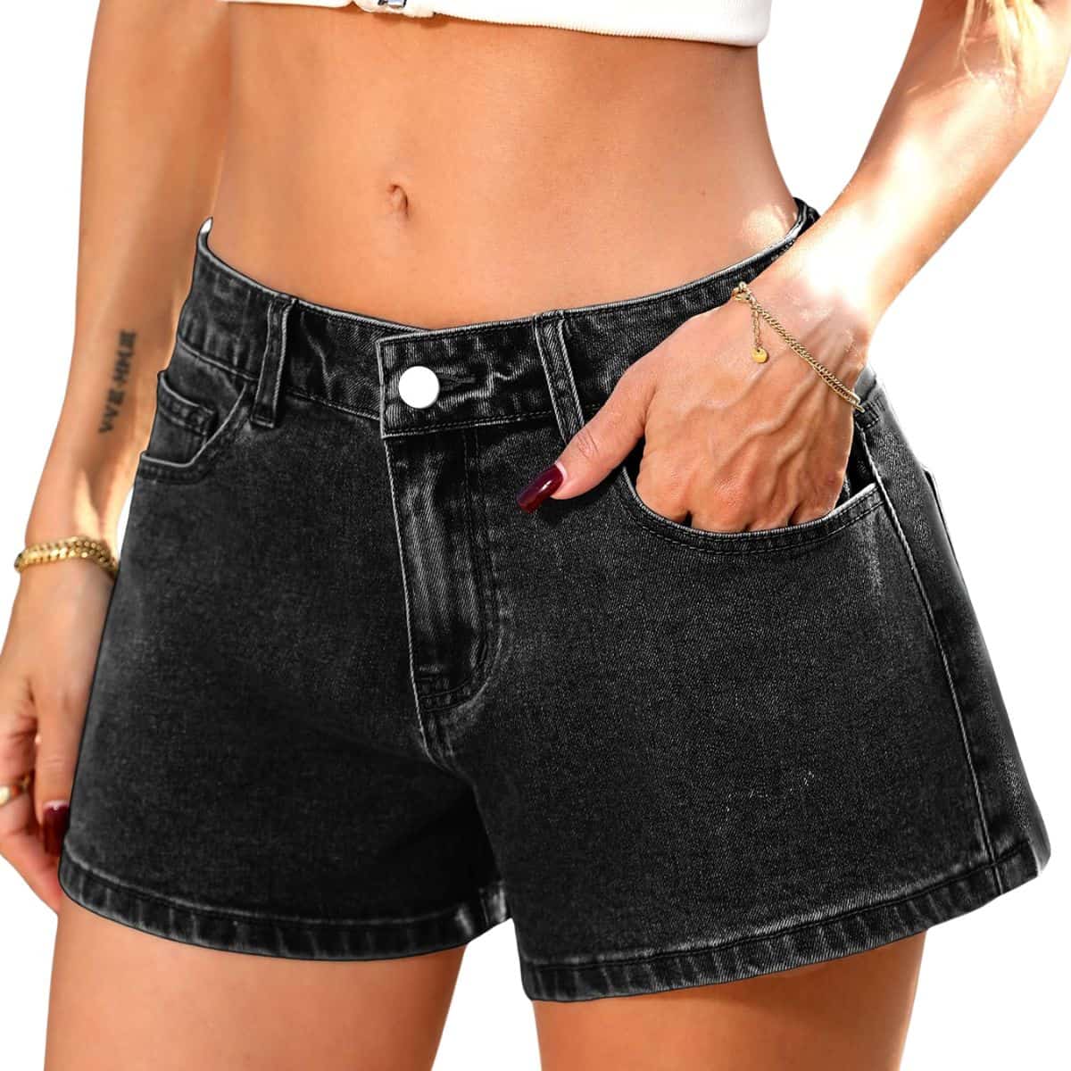 Women’s High Stretch Loose Fit Denim Shorts