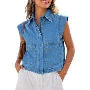Women’s Zip Up Denim Vest