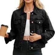 Women’s Slim Fit Button Front Western Denim Jacket
