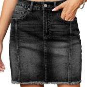 Women’s High Waisted Seam Stitched Denim Skirt