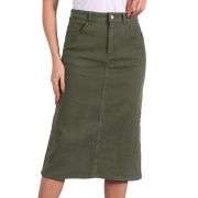 Women’s High Waisted Midi Denim Skirt