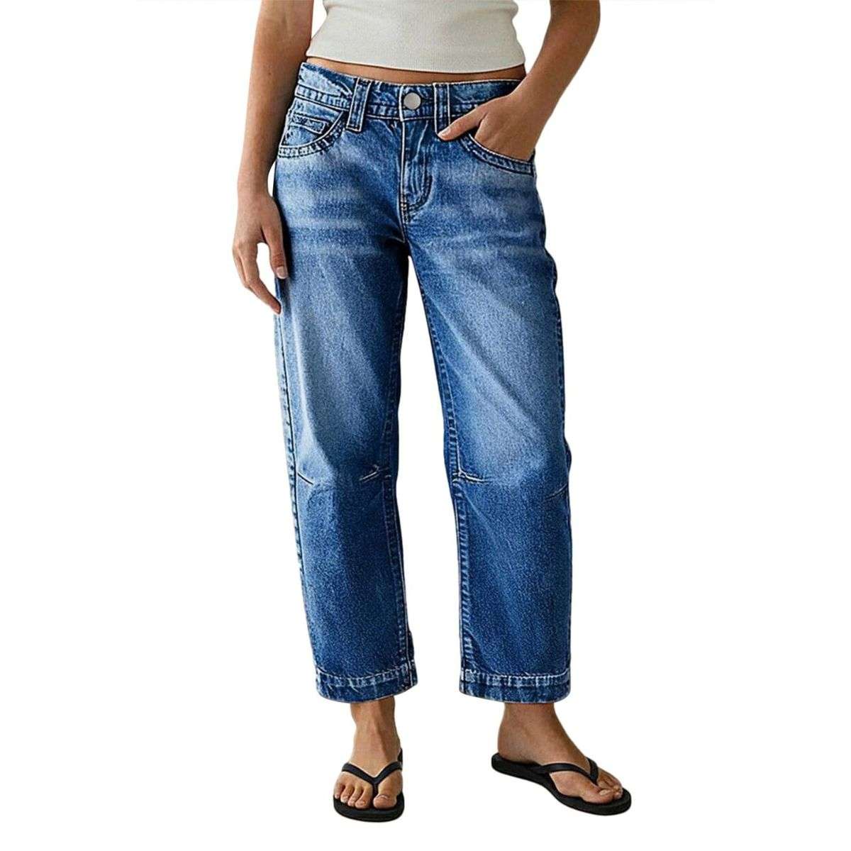 Women’s Mid Rise Straight Leg Ankle Length Jeans