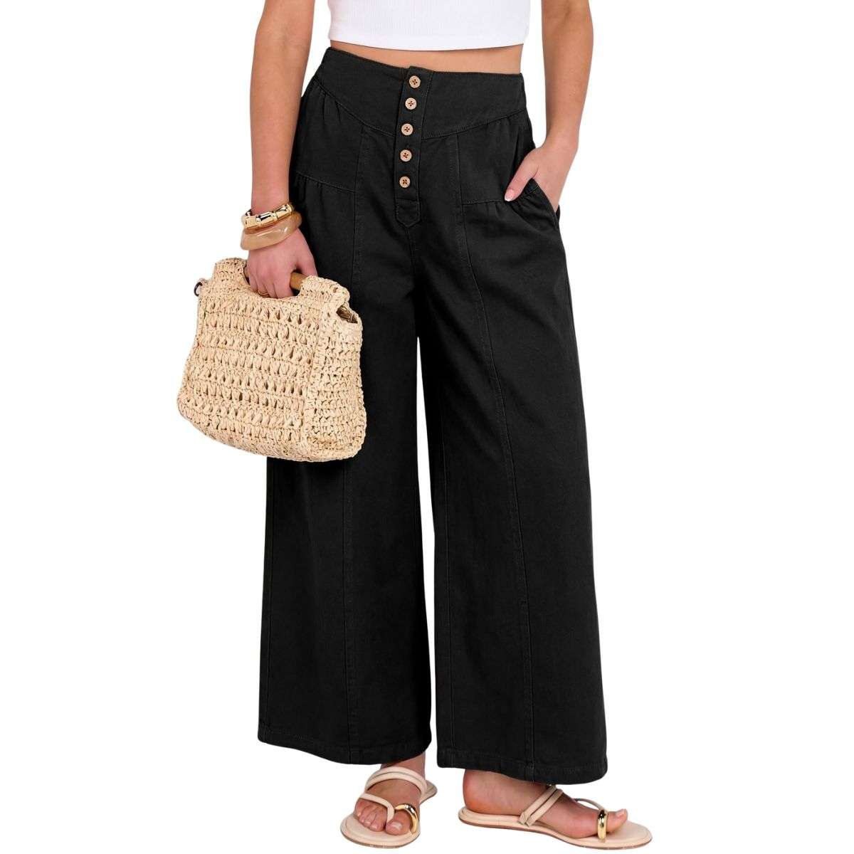 Women’s High Waisted Loose Barrel Leg Ankle Jeans