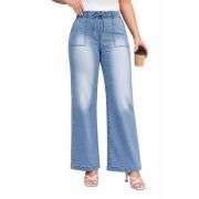 Plus Size Women’s High Waisted Straight Wide Leg Jeans