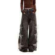 Women’s Cute Star Patchwork Loose Fit Jeans