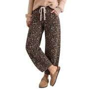 Women’s High Rise Leopard Print Wide Barrel Leg Jeans