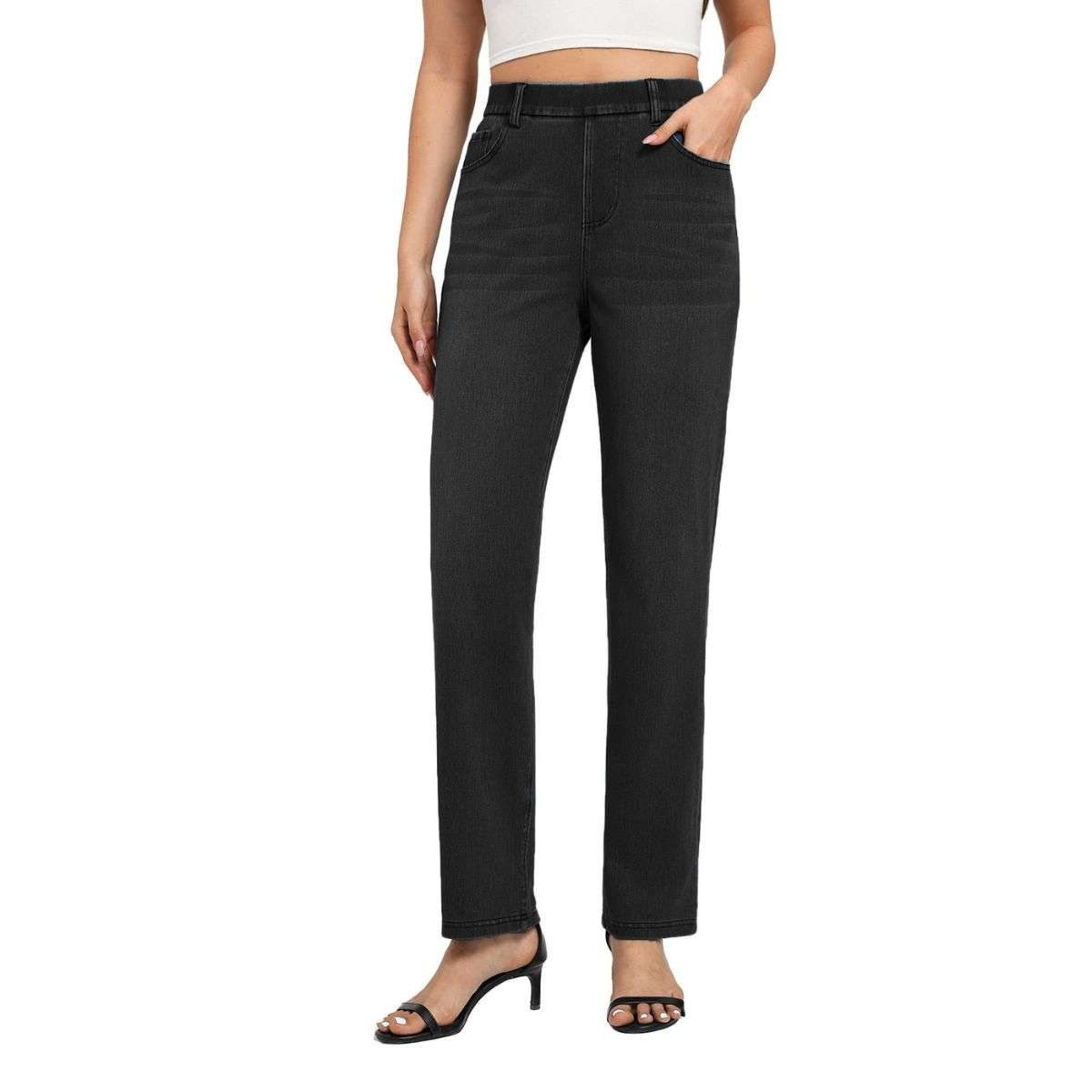 Women’s High Rise Stretch Straight Leg Jeans