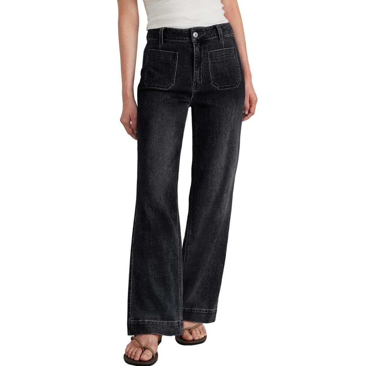 Women’s High Rise Stretch Straight Wide Leg Jeans