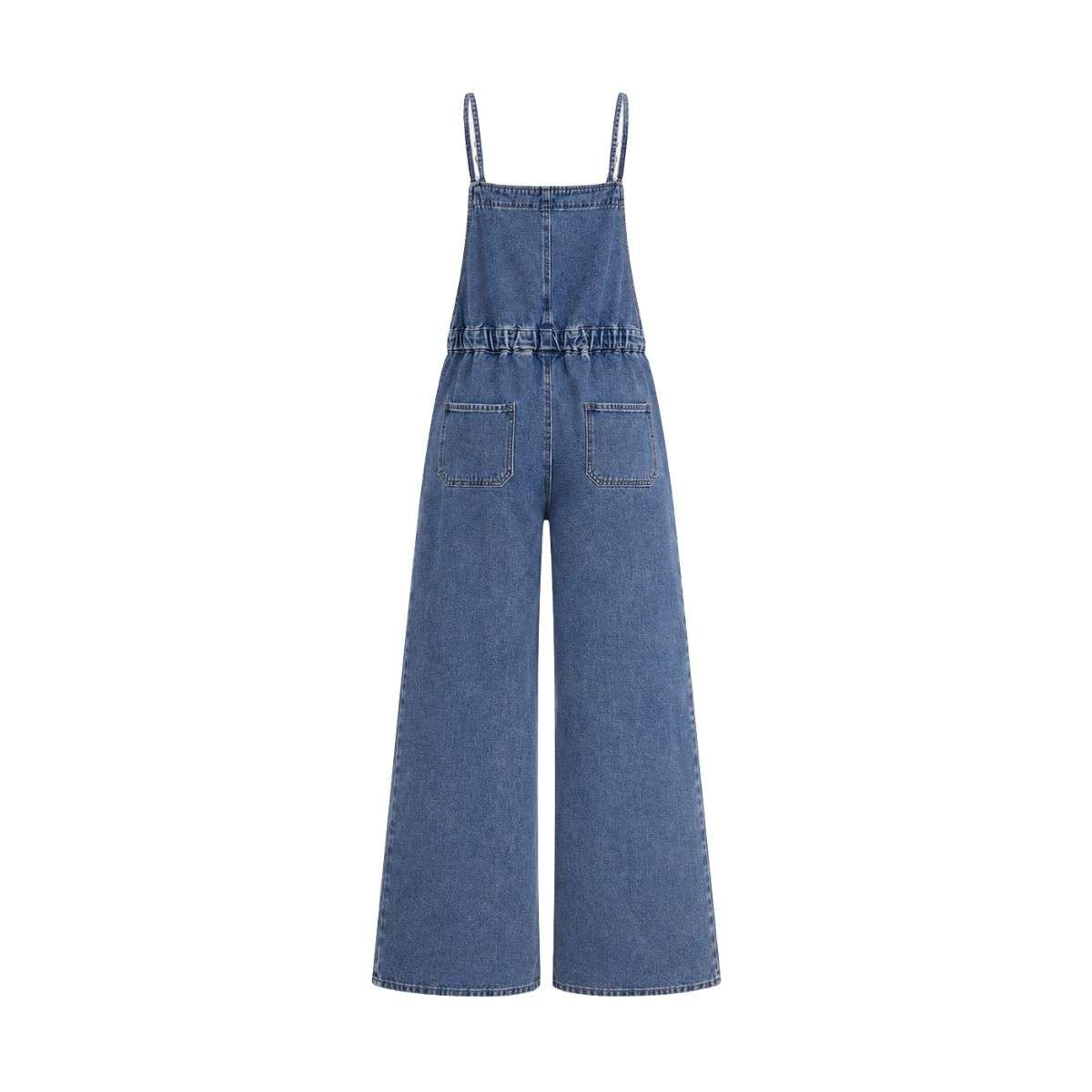 Women’s Bow Detail Adjustable Strap Denim Bib Overalls