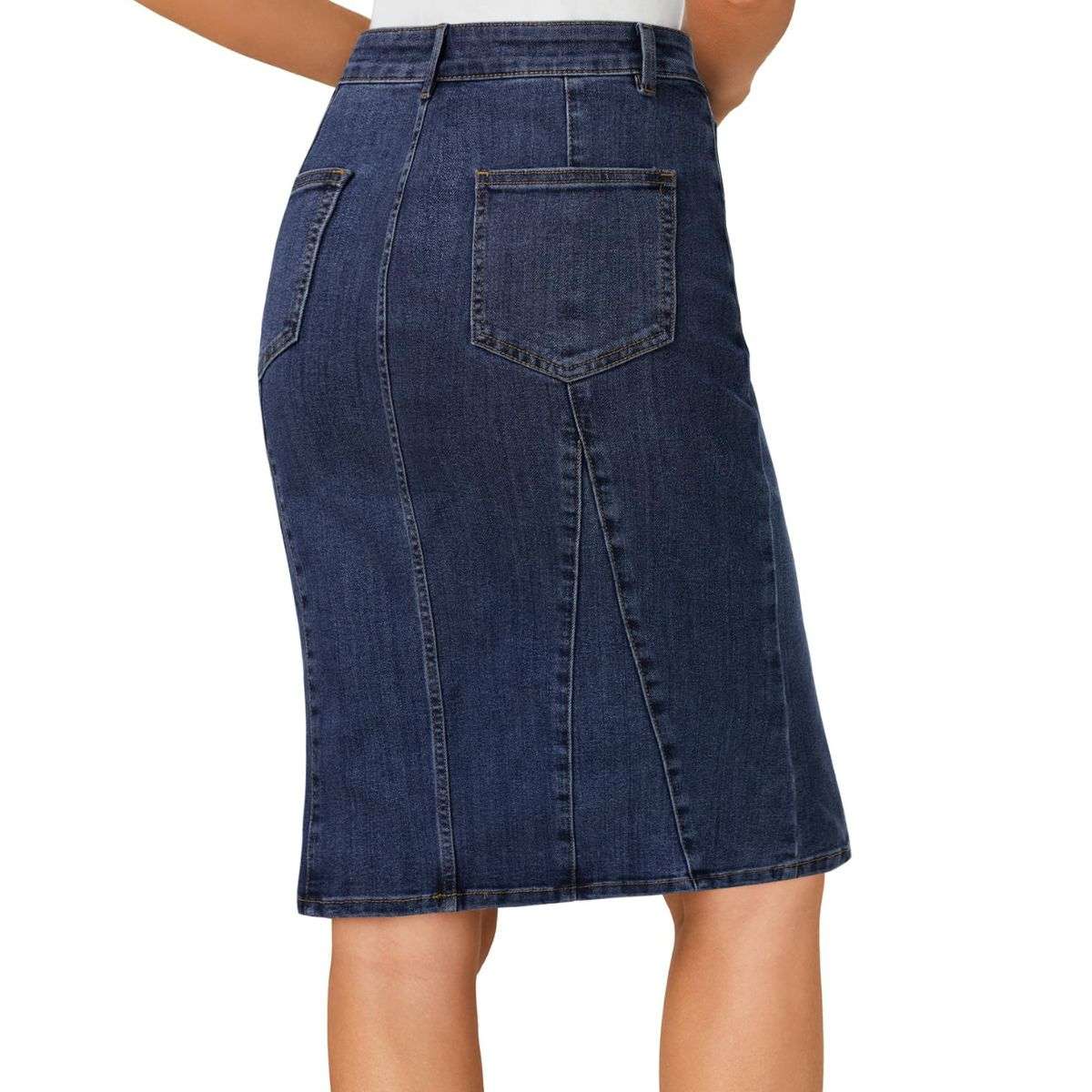 Women’s High Waisted Denim Midi Skirt