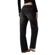 Women’s Asymmetrical Low Rise Straight Leg Jeans