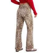 Women’s High Rise Wide Leg Stretch Leopard Print Ankle Jeans
