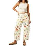 Women’s Mid Rise Printed Loose Barrel Leg Jeans