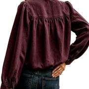 Women’s Puff Sleeve Button Vintage Denim Jacket