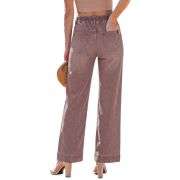 Women’s High Waist Pull On Stretchy Straight Leg Denim Long Pants