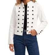 Women’s Vintage Stand Collar Double Breasted Denim Jacket