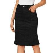 Women’s High Waisted Denim Midi Skirt
