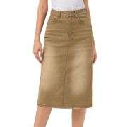 Women’s High Waisted Midi Denim Skirt