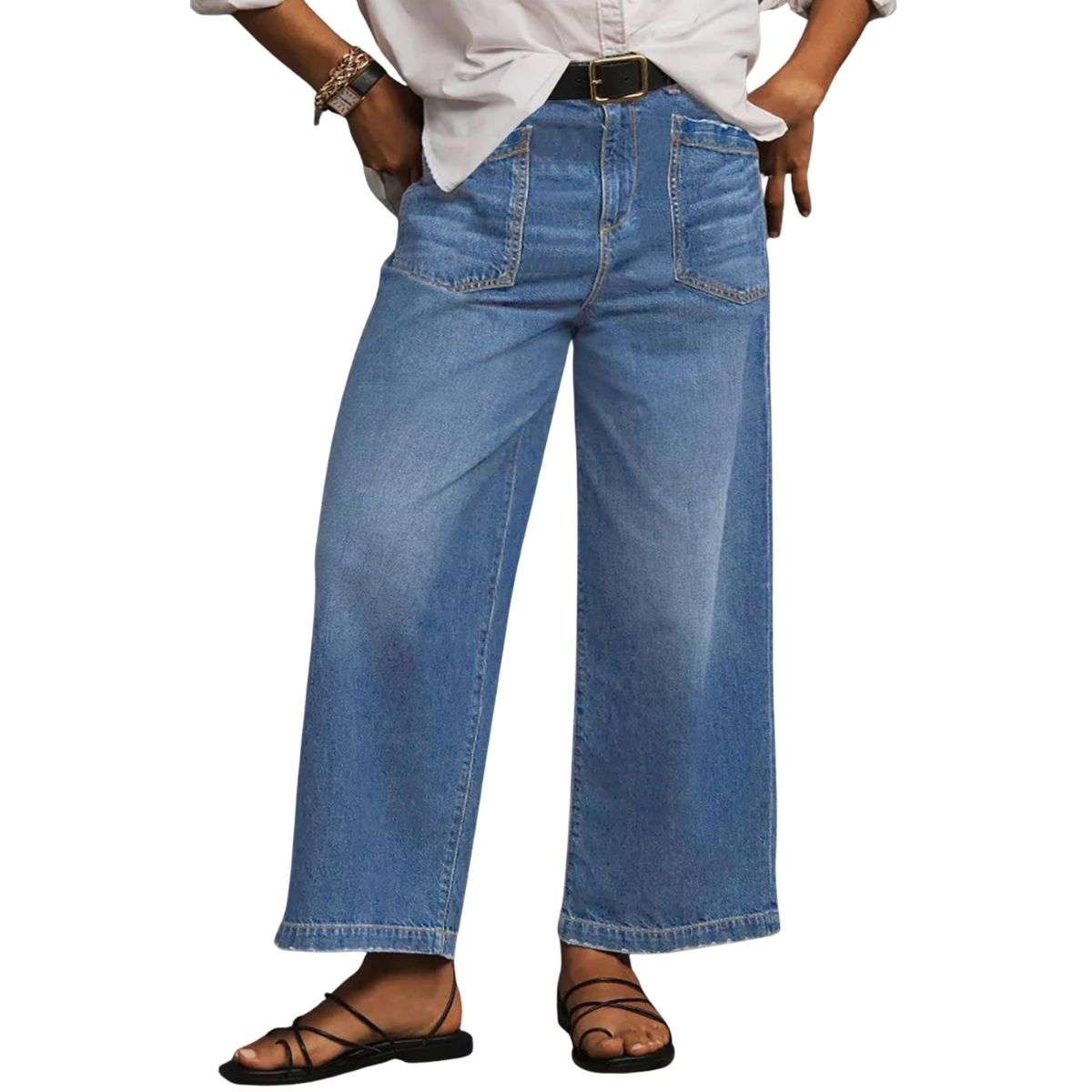 Plus Size Women’s High Waisted Wide Leg Jeans