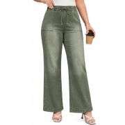 Plus Size Women’s High Waisted Straight Wide Leg Jeans