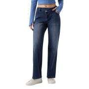 Women’s Asymmetrical Low Rise Straight Leg Jeans