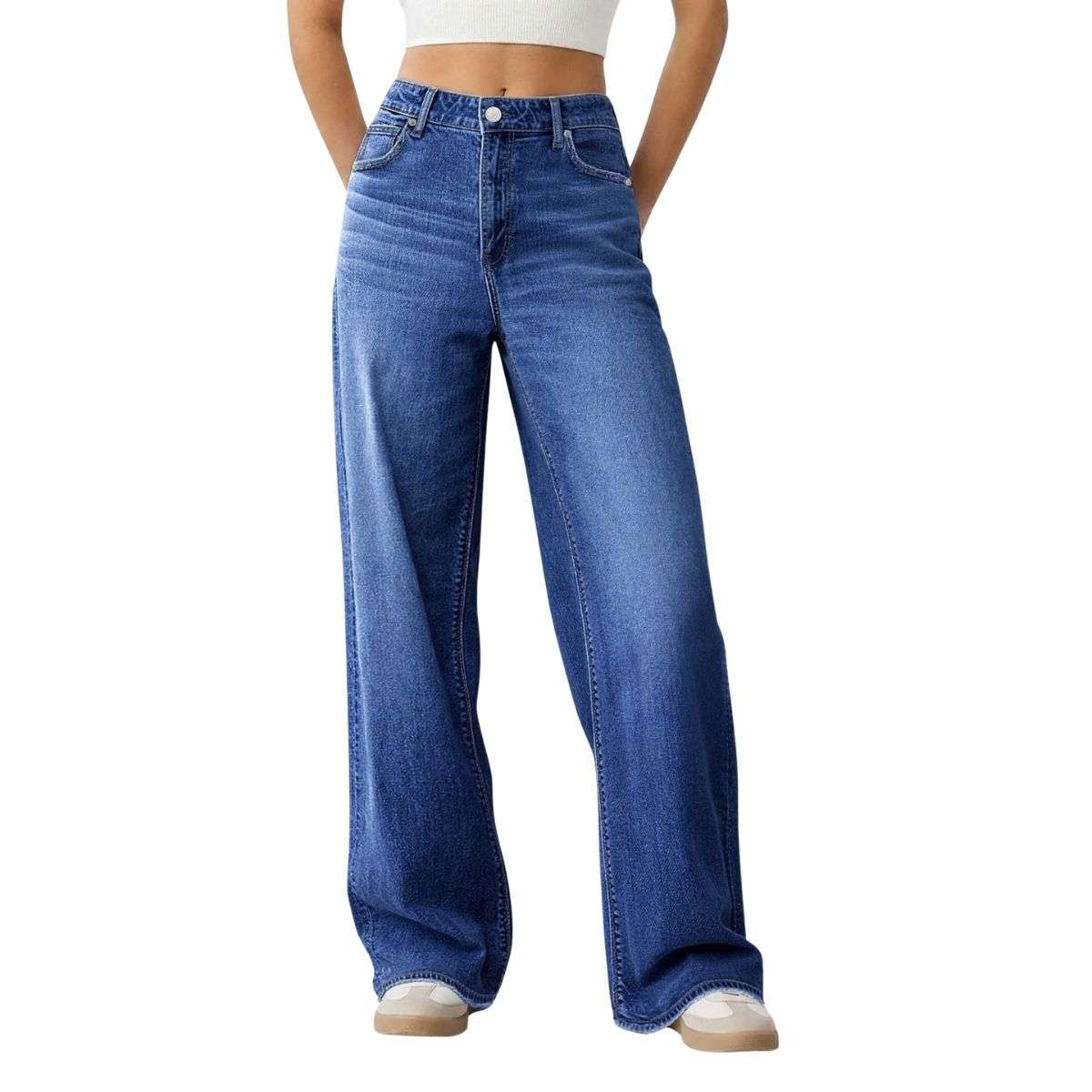 Women’s High Rise Loose Straight Wide Leg Jeans