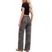 Women’s High Rise Leopard Print Wide Leg Loose Fit Jeans
