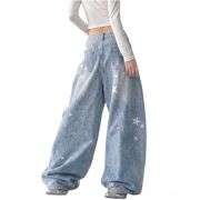 Women’s Cute Y2K Star Low Rise Barrel Leg Loose Jeans