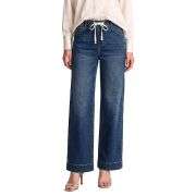Women’s High Waist Pull On Stretchy Straight Leg Denim Long Pants