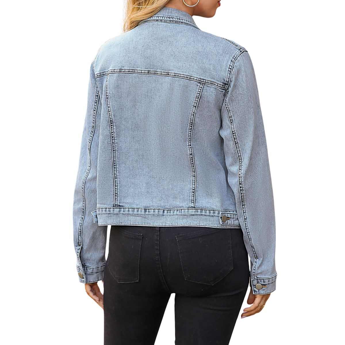 Women’s Slim Fit Button Front Western Denim Jacket