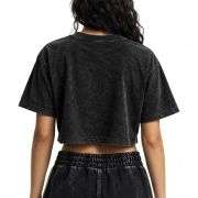 Women’s Loose Fit Acid Wash Cropped Short Sleeve T-Shirt