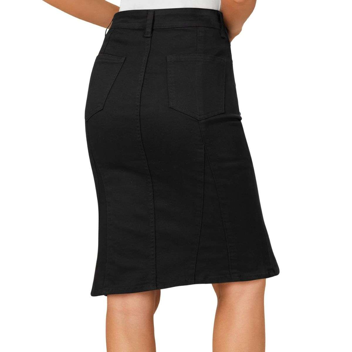 Women’s High Waisted Denim Midi Skirt