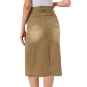 Women’s High Waisted Midi Denim Skirt