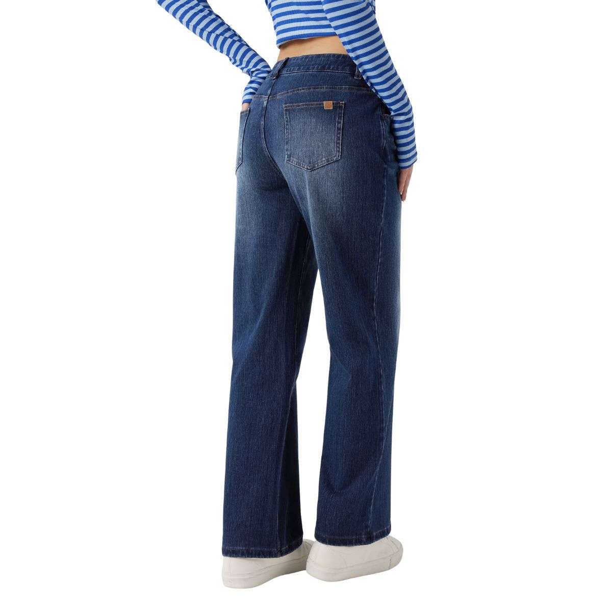 Women’s Asymmetrical Low Rise Straight Leg Jeans