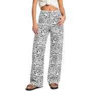 Women’s High Rise Leopard Print Wide Leg Loose Fit Jeans