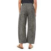 Women’s High Rise Leopard Print Wide Barrel Leg Jeans