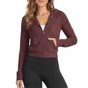 Women’s Full Zip Up Hooded Cropped Jacket with Pockets