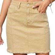Women’s High Waisted Seam Stitched Denim Skirt