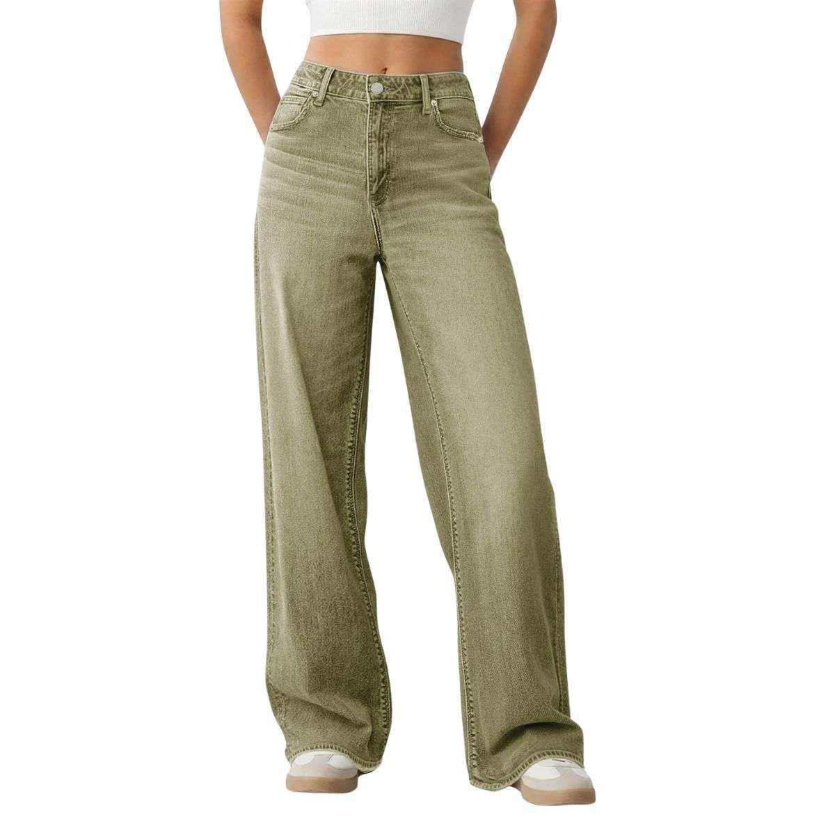 Women’s High Rise Loose Straight Wide Leg Jeans