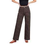 Women’s High Rise Cheetah Print Wide Leg Jeans
